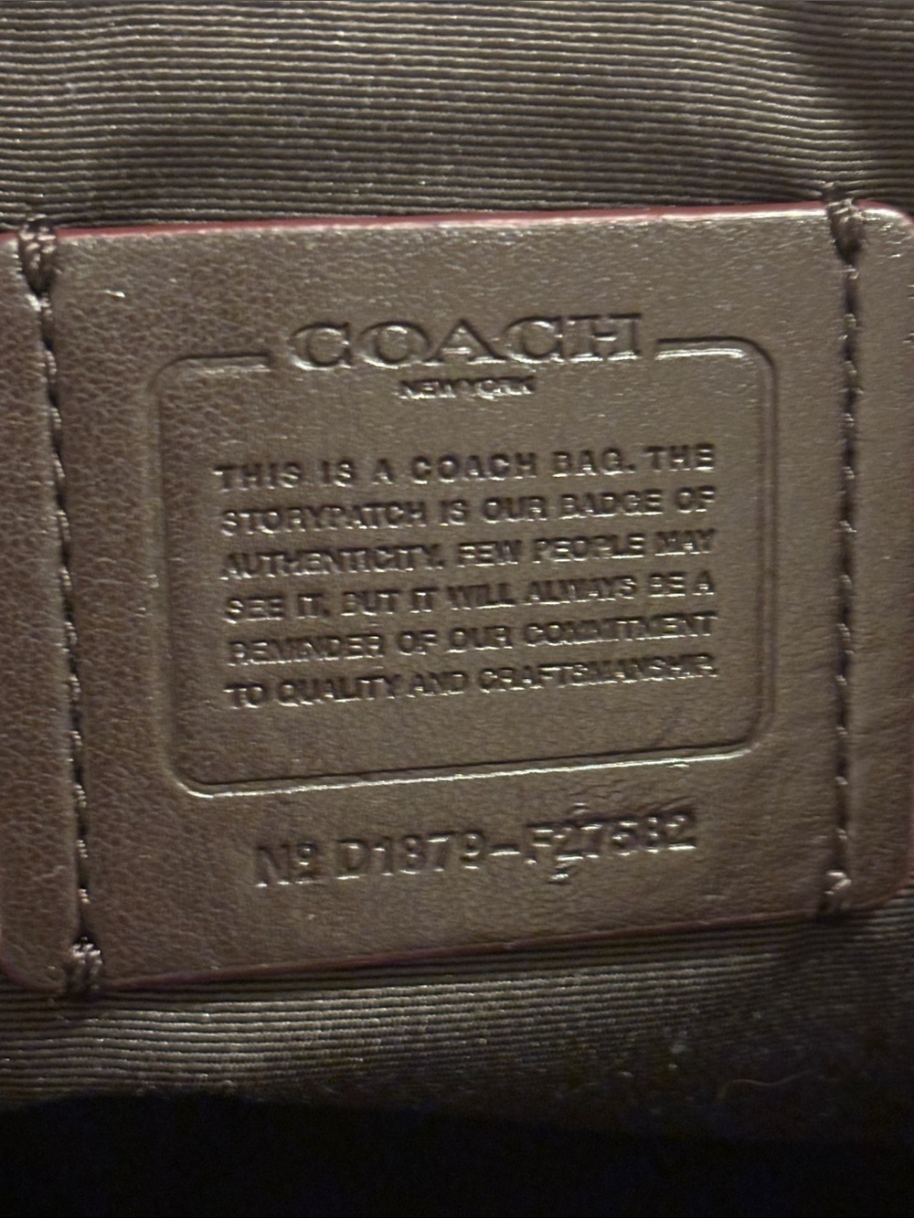 Signature Coach Tote Handbag Crossbody Authentic Leather Khaki Fabric vintage